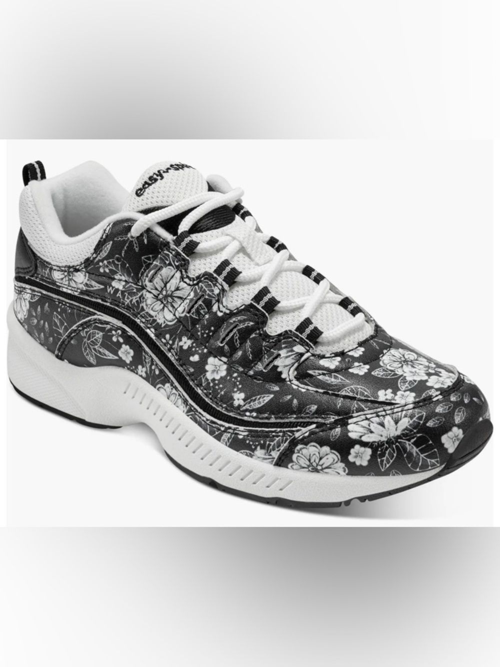 Easy Spirit Women’s Romy Sneaker (Women) Size 7.5 W Black Floral